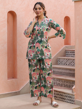Women Printed Tunic and Trouser Set