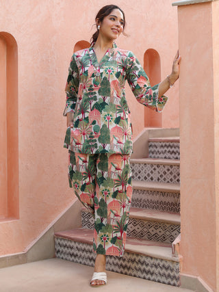 Women Printed Tunic and Trouser Set