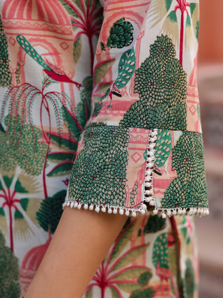 Women Printed Tunic and Trouser Set