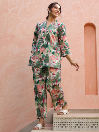 Women Printed Tunic and Trouser Set