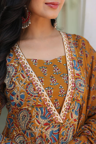 Women Ethnic Motifs Printed Pure Cotton Kurta With Trousers & Dupatta