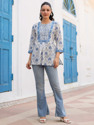 Ethnic Motifs Print Pure Cotton Top