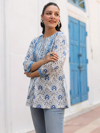 Ethnic Motifs Print Pure Cotton Top
