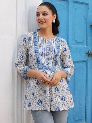 Ethnic Motifs Print Pure Cotton Top