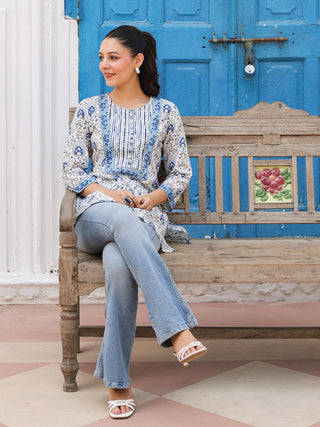 Ethnic Motifs Print Pure Cotton Top