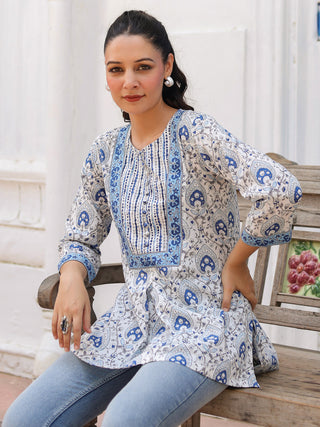 Ethnic Motifs Print Pure Cotton Top