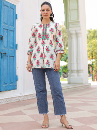 Women Floral Printed Cotton Top