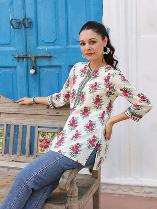 Women Floral Printed Cotton Top