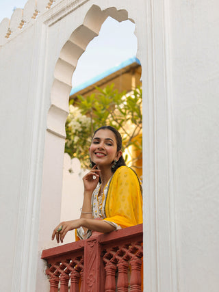 Women Floral Printed Regular Pure Cotton Kurta & Trousers With Dupatta