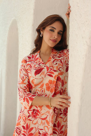 Printed Pure Cotton Top With Trousers