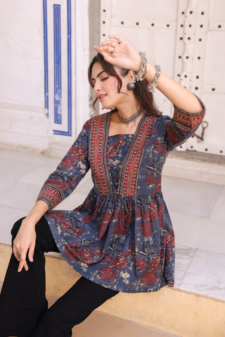 Floral Print Cotton Top