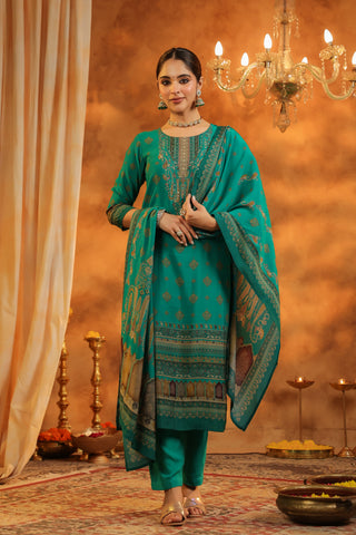 Ethnic Motifs Printed Kurta With Trousers & Dupatta