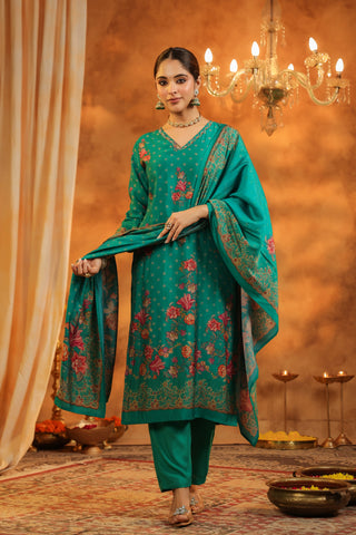 Ethnic Motifs Printed Kurta With Trousers & Dupatta