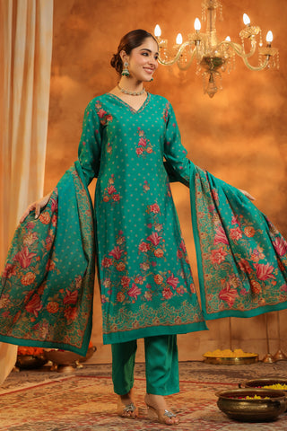 Ethnic Motifs Printed Kurta With Trousers & Dupatta