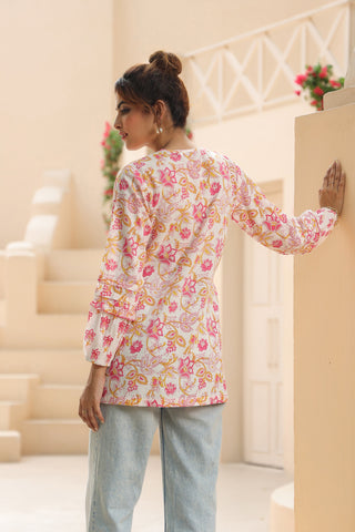 Floral Print Cotton Top