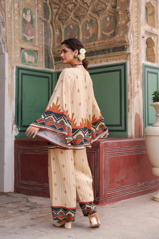 Printed Round Neck Tunic With Trouser