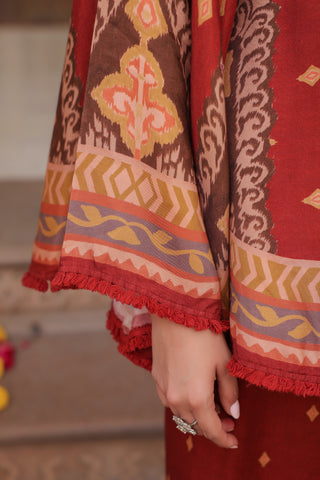 Printed Round Neck Tunic With Trouser Co-Ords