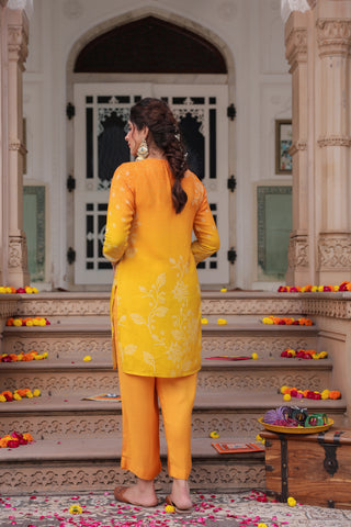 Printed Round Neck Tunic With Trouser