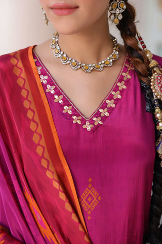 Women Ethnic Motifs Printed Sequinned Regular Kurta Set With Dupatta