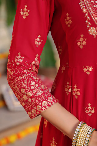 Women Ethnic Motifs Printed Beads and Stones Kurta with Trouser & Dupatta