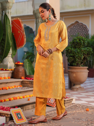 Women Ethnic Motifs Regular Pure Cotton Kurta with Trousers & With Dupatta