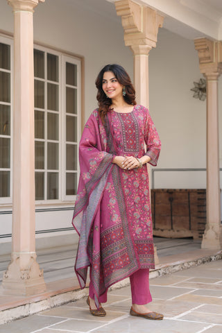 Sequinned Chanderi kurta set for women