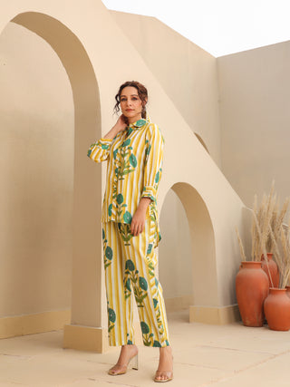 Shirt neck co-ord outfit
