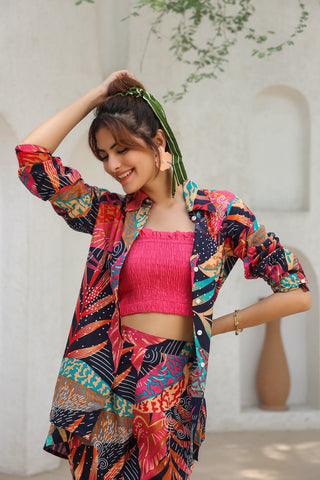 Smocked Cotton Crop Top Set