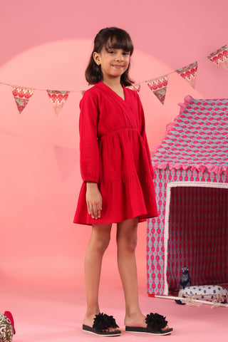 Soft cotton A-line mini dress for girls