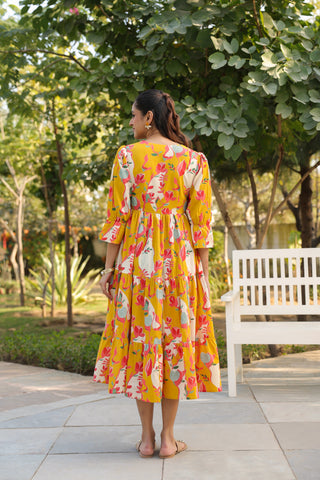 Square neck ethnic dress for women