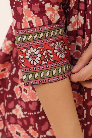 Stylish Abstract Cotton V Neck Top