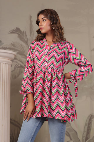 Stylish Pink Print Tunic
