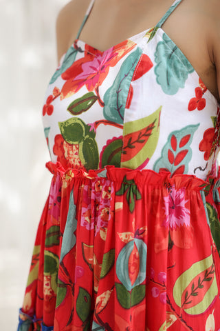 Stylish Printed Shoulder Strap Dress