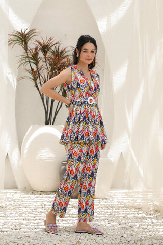 Stylish Printed Top with Trousers