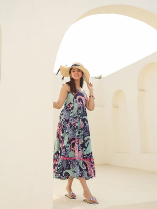 Stylish Purple Cotton Dress