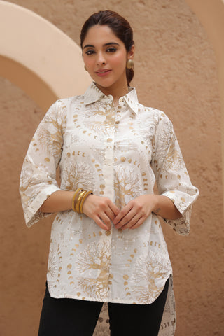 Stylish Shirt Collar Top