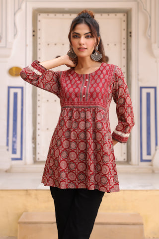 Stylish ethnic motifs cotton top