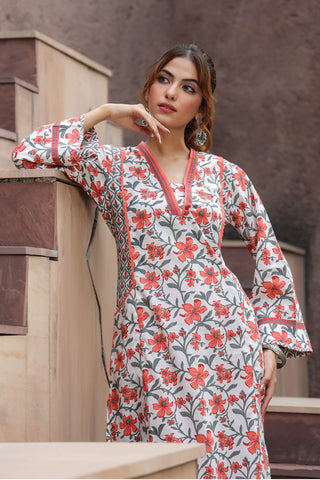 Stylish floral kurta
