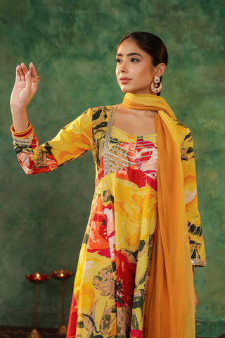 Stylish floral kurta set