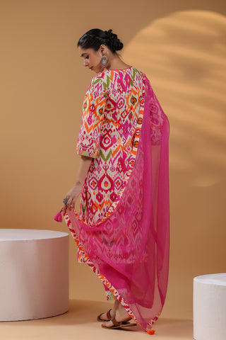 Stylish pink kurta with dupatta