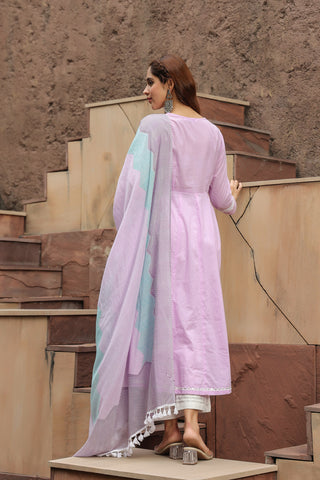 Thread Work Kurta with Dupatta Set