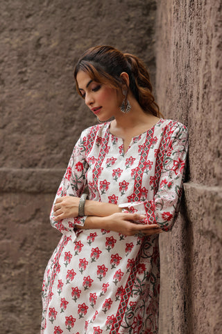 Thread Work Printed Kurta