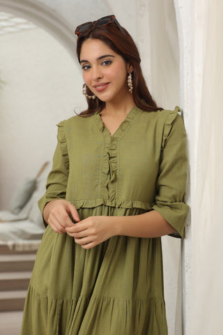 Tiered Cotton Dress for Women