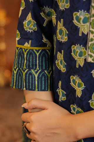 Traditional Blue Kurta with Trousers