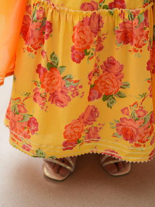 Traditional Floral Anarkali Ethnic Wear Set

