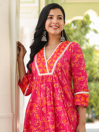 Traditional floral kurta outfit