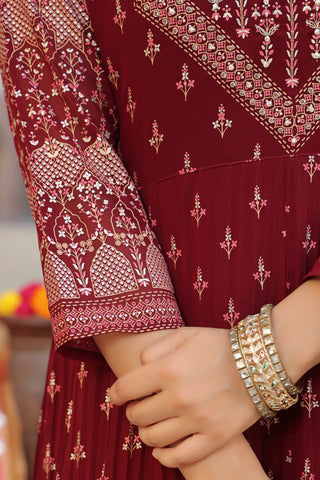 Traditional kurta set with dupatta maroon