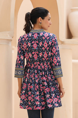 Trendy Floral Printed A-Line Top