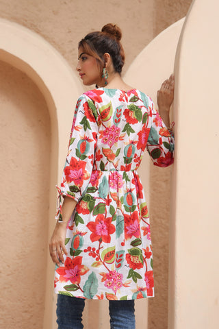 Trendy White Printed Tunic