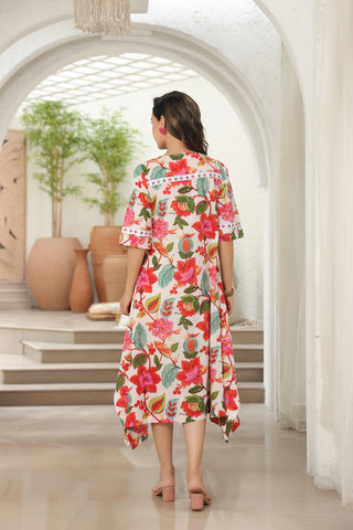White pure cotton ethnic dress